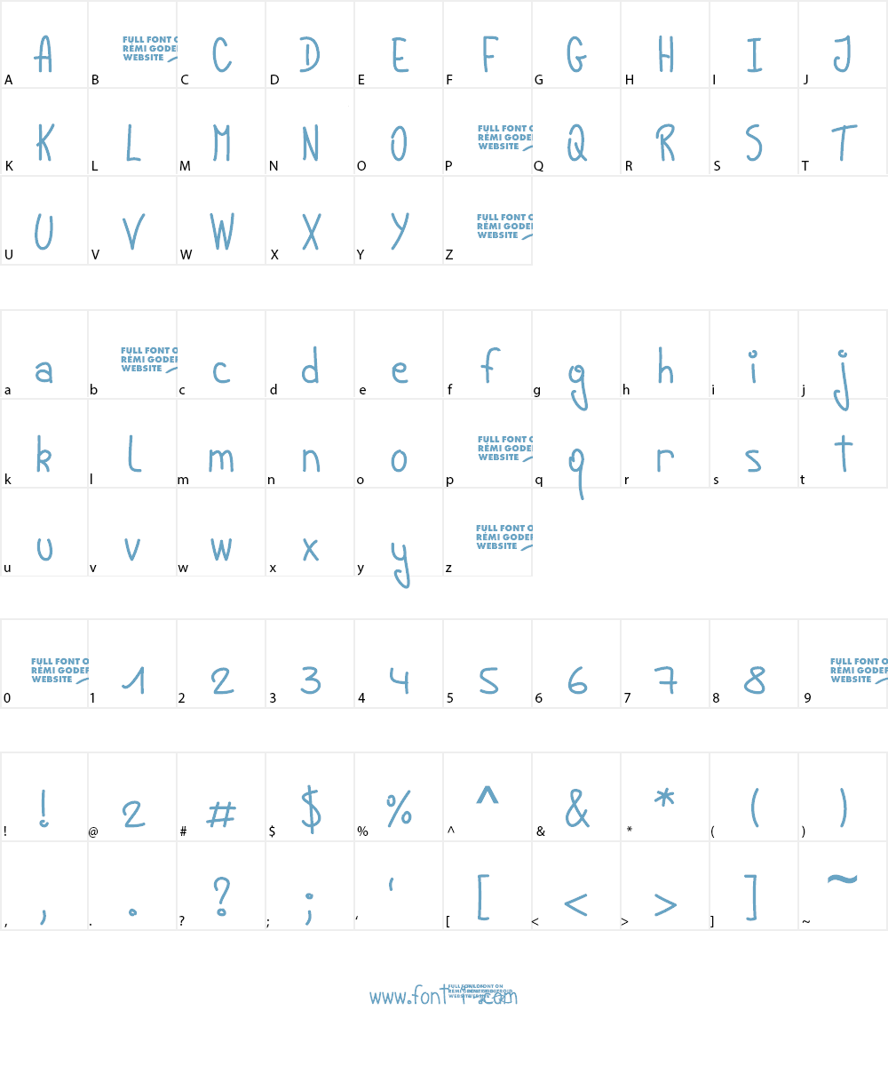Young Lines Font Character
